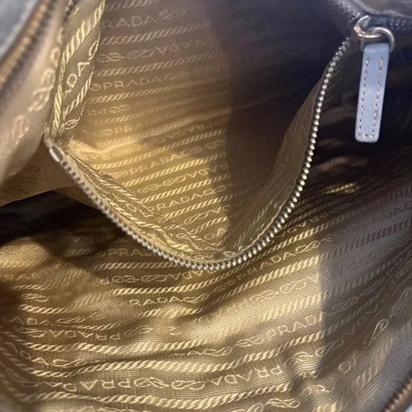 Prada Selleria Canvas Leather Tote linen and pastel Blue - Picture 3 of 9